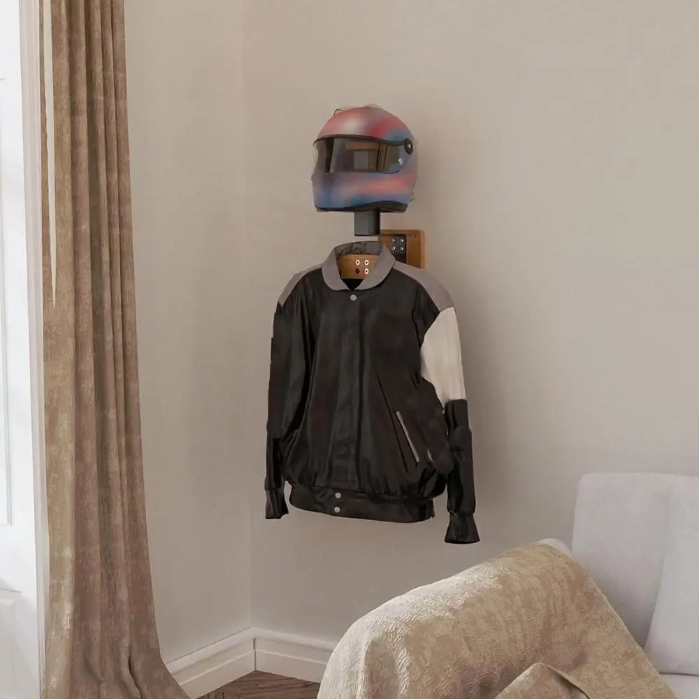 Wood Motorcycle Helmet Holder  - Motorcycle Gear Display Rack avis et prix