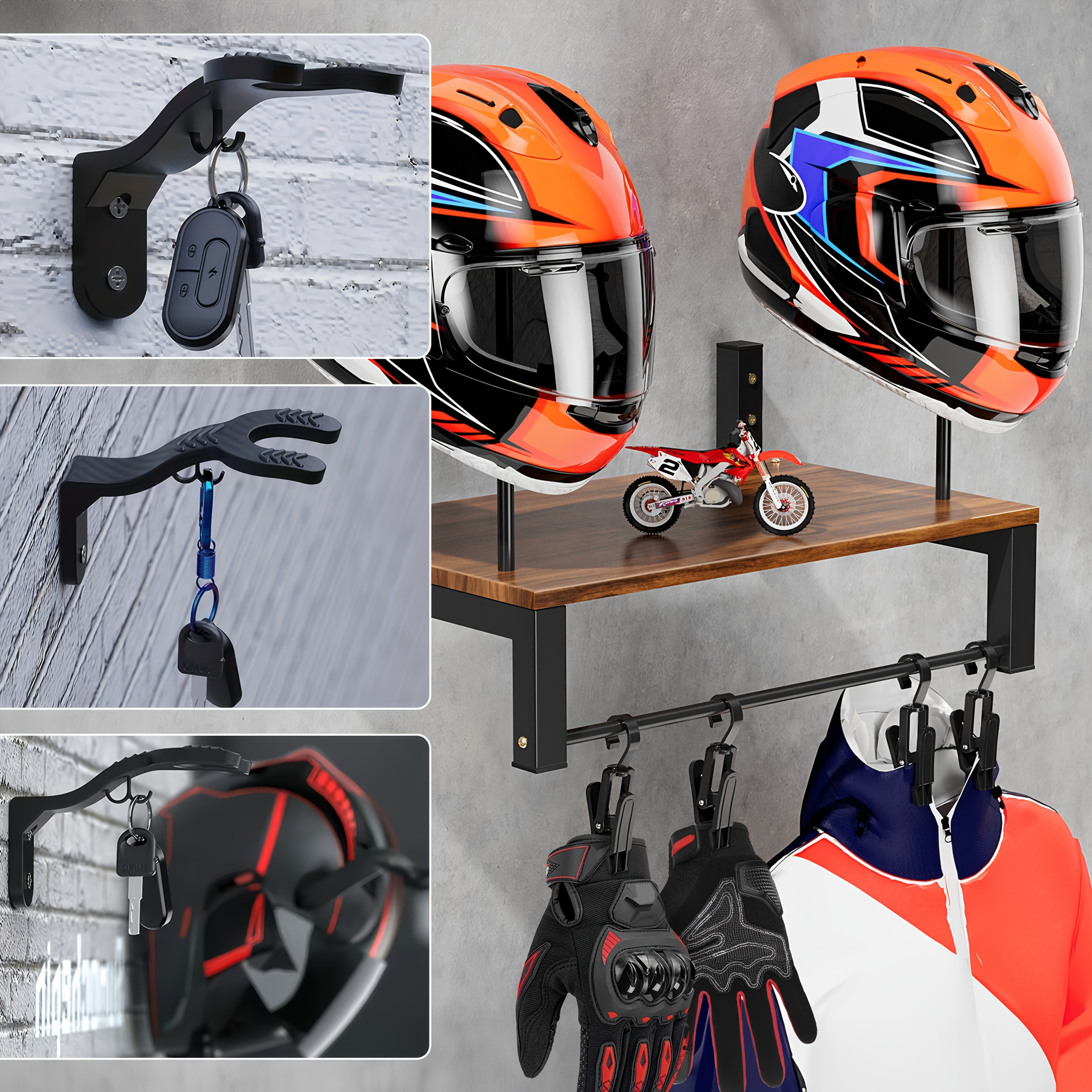 A Sturdy Wooden Display Rack f - Motorcycle Gear Display Rack avis et prix