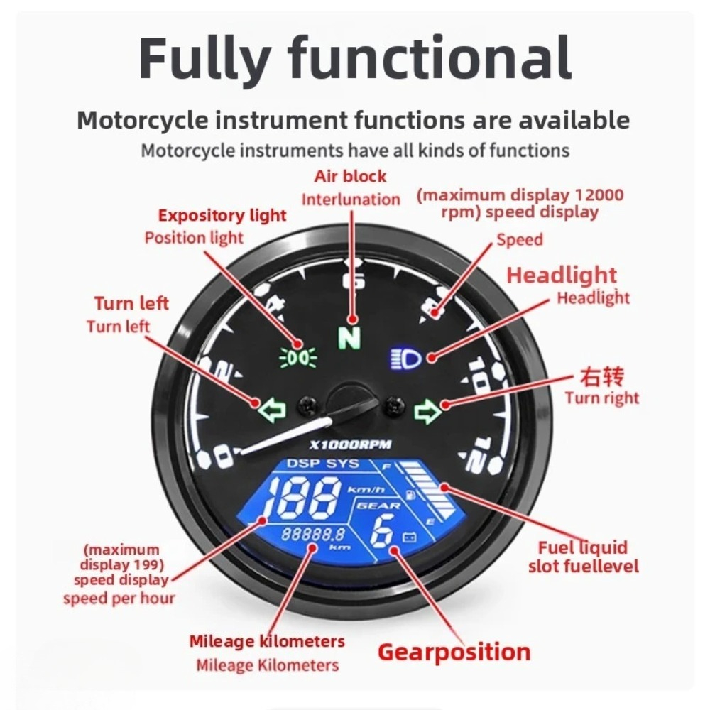 Universal Motorcycle Meter Spe - Motorcycle Gear And Accessories avis et prix